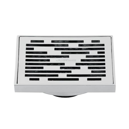 Kingston Brass BSF6310C Watercourse Transit 4" Square Grid Shower Drain, Polished Chrm BSF6310C